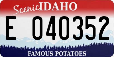 ID license plate E040352