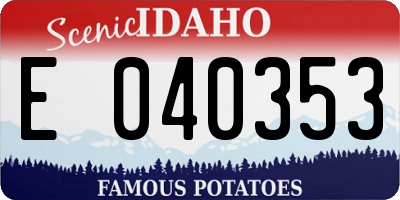 ID license plate E040353