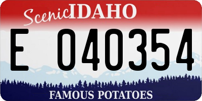 ID license plate E040354