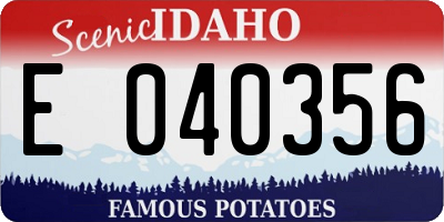 ID license plate E040356