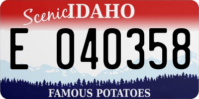 ID license plate E040358
