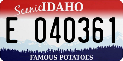 ID license plate E040361