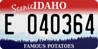 ID license plate E040364