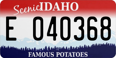 ID license plate E040368