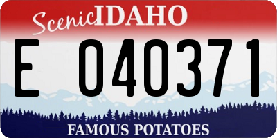 ID license plate E040371