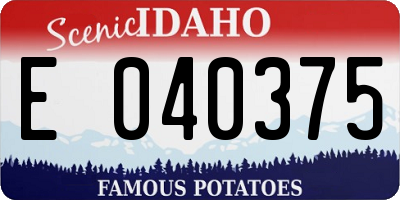 ID license plate E040375