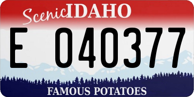 ID license plate E040377