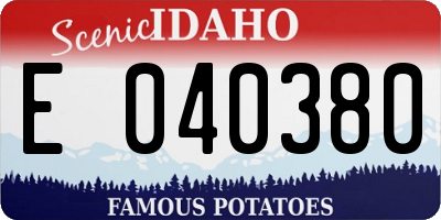 ID license plate E040380