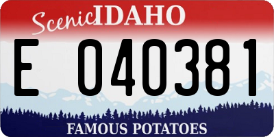 ID license plate E040381