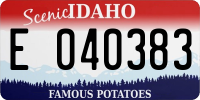 ID license plate E040383