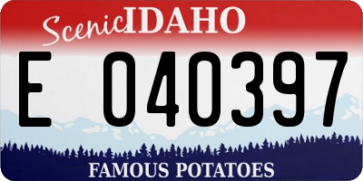 ID license plate E040397