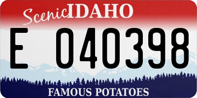 ID license plate E040398
