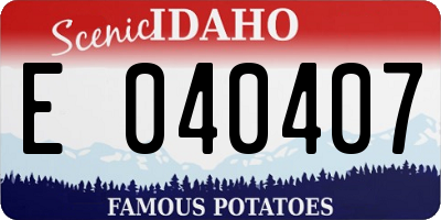 ID license plate E040407