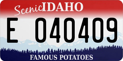 ID license plate E040409