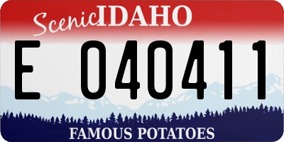 ID license plate E040411