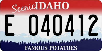 ID license plate E040412