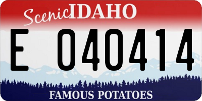 ID license plate E040414