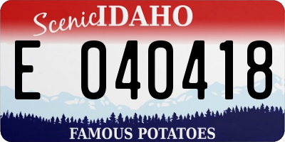 ID license plate E040418