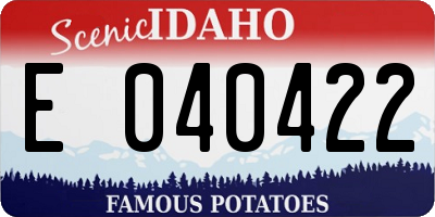 ID license plate E040422