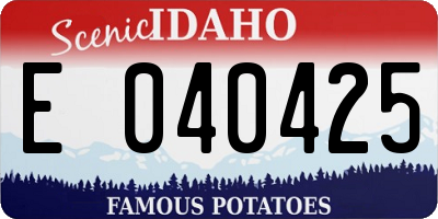 ID license plate E040425