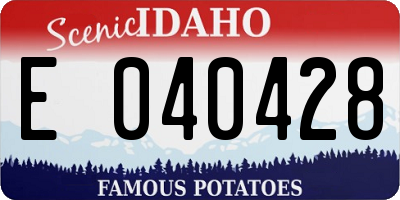 ID license plate E040428