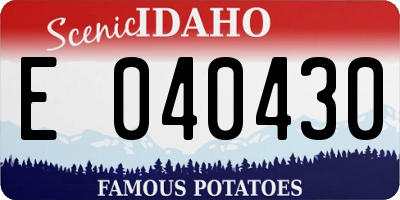 ID license plate E040430
