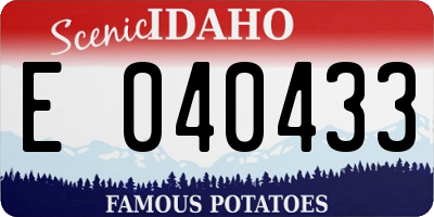 ID license plate E040433