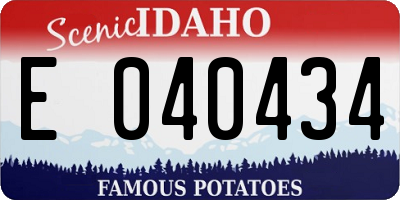 ID license plate E040434