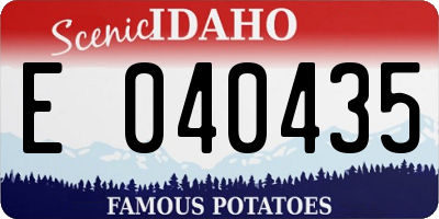 ID license plate E040435