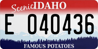 ID license plate E040436