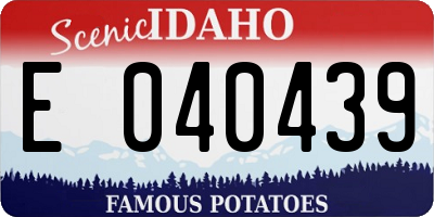 ID license plate E040439