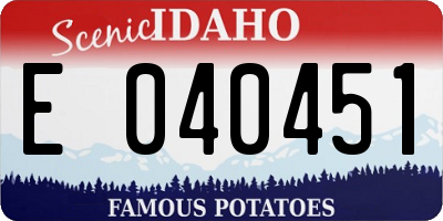 ID license plate E040451