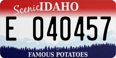 ID license plate E040457