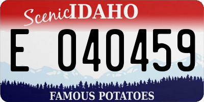 ID license plate E040459