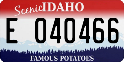 ID license plate E040466