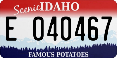 ID license plate E040467