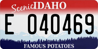 ID license plate E040469