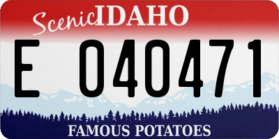 ID license plate E040471