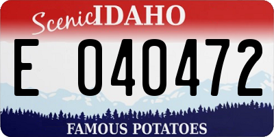 ID license plate E040472