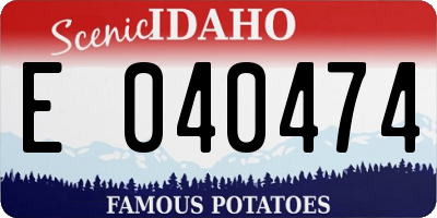 ID license plate E040474