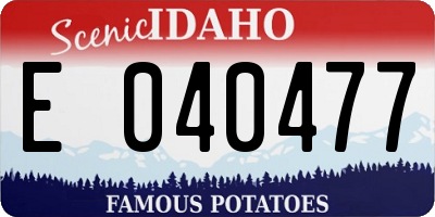 ID license plate E040477