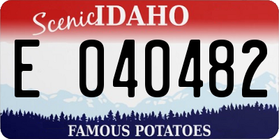 ID license plate E040482