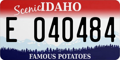 ID license plate E040484