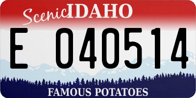 ID license plate E040514