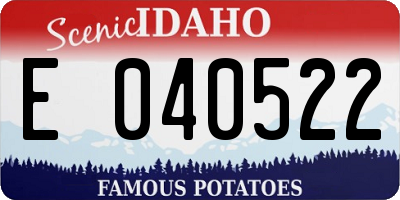 ID license plate E040522