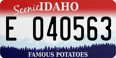 ID license plate E040563