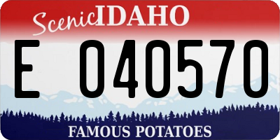 ID license plate E040570
