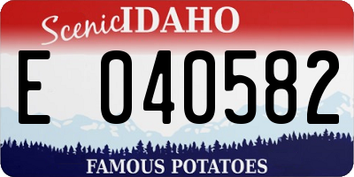 ID license plate E040582
