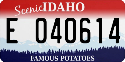 ID license plate E040614