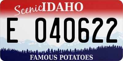 ID license plate E040622